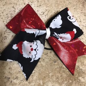 Cheer Bow - Santa sparkle cheer bow.